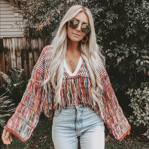 Sweaters - Colorful Fringe Sweater